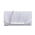 thumbnail image 2 of Silver Sparkly Clutch Purse for Women, Convertible Pleated Evening Bag with Detachable Chain for Wedding Party,Size Free Size, 2 of 9