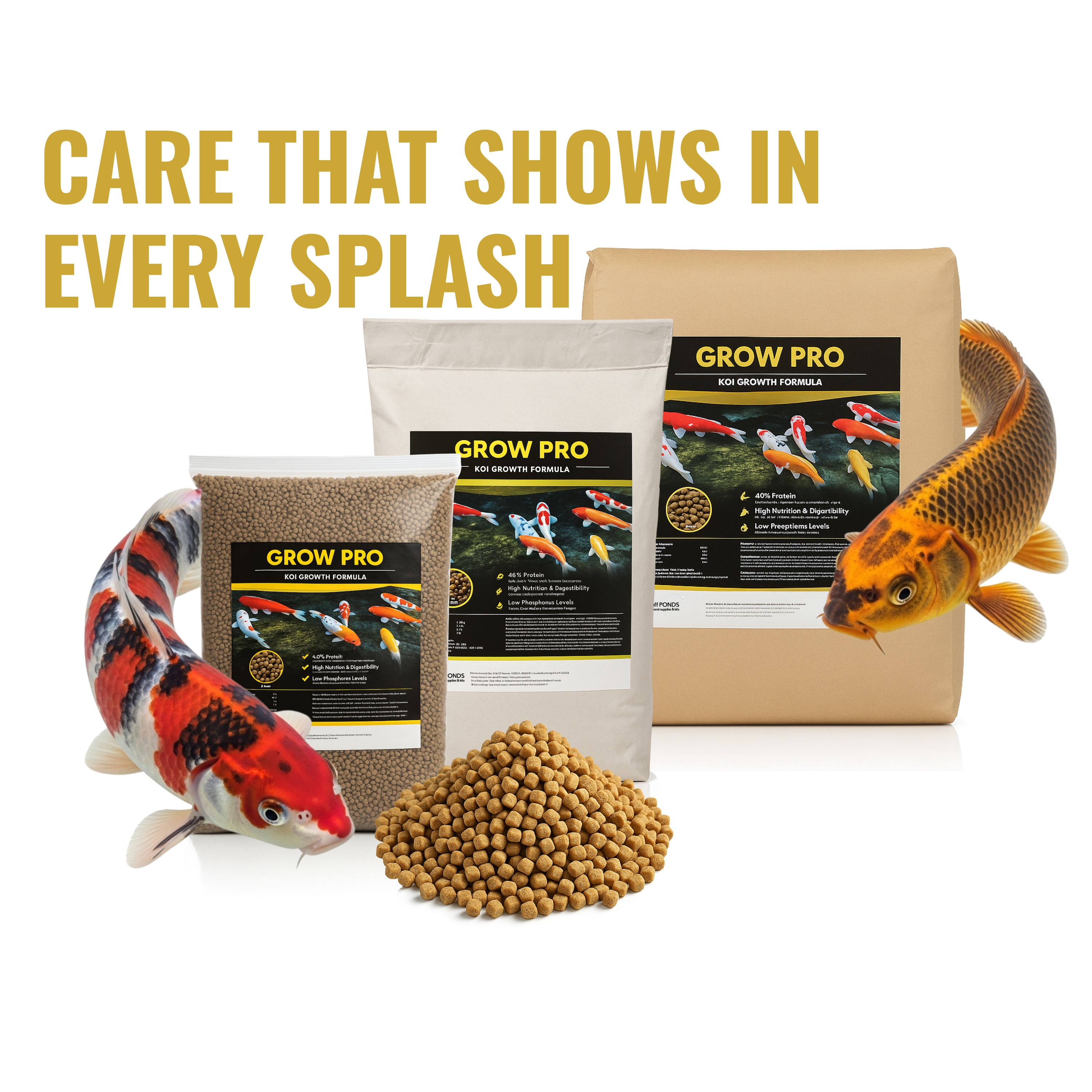 Half Off Ponds Grow Pro Koi & Goldfish 3 mm Food Pellets – 30 lbs Bag