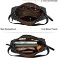 thumbnail image 5 of Surrme Soft Genuine Leather Purse Women Shoulder Hobo Bag Top-handle Handbag black, 5 of 5