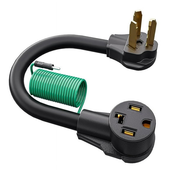 Dryer Plug Adapter 4 P R Ong To3 Ong,10-30P to 14-30R Adapter,30Amp STW10AWG 1FT with Green Ground Wire US