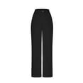 thumbnail image 5 of ZHYou Womens Linen-Blend Wide Leg Pants,High Waisted Flowy,Trousers with Pleated Detail,Black,Size M, 5 of 7