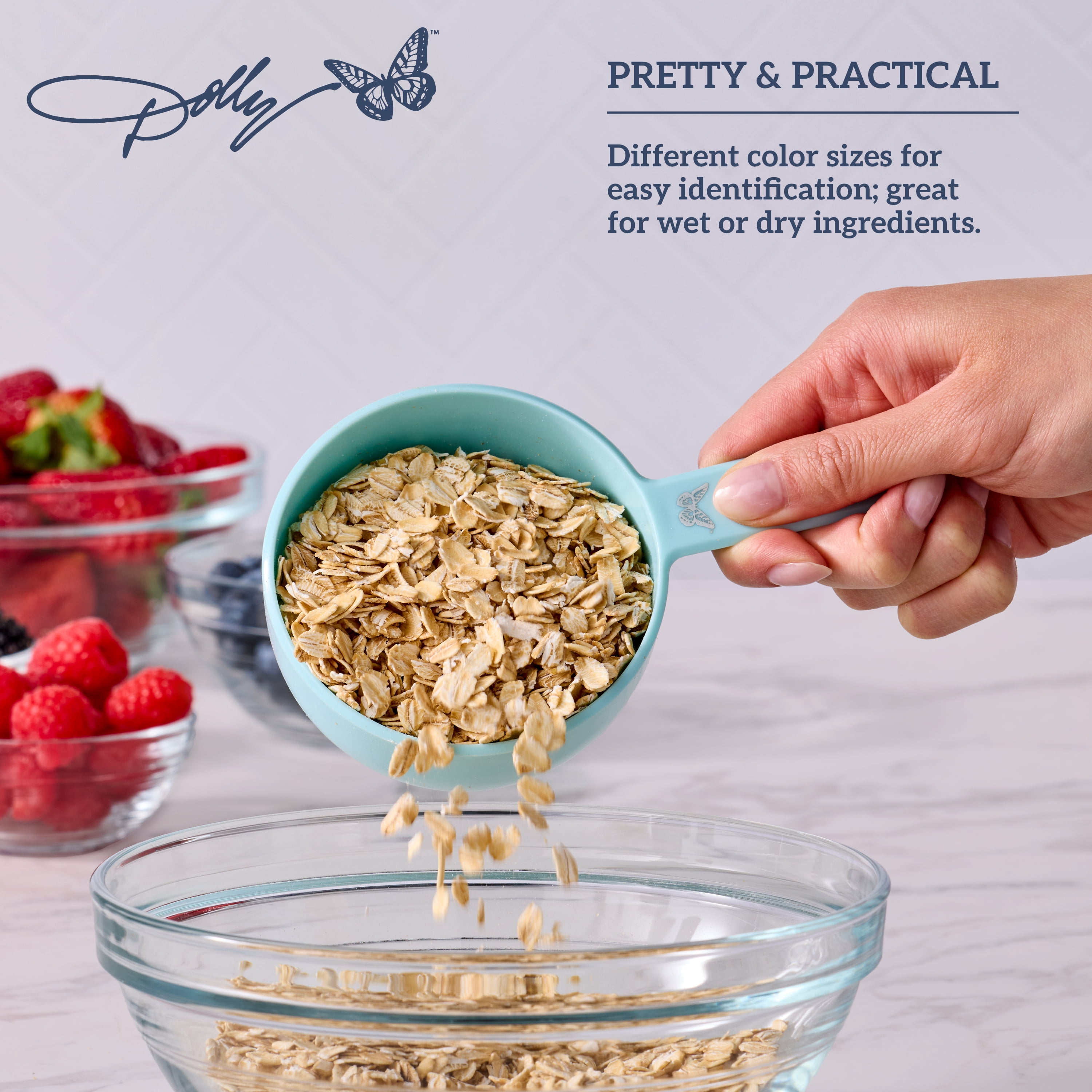 Dolly Parton 4-Piece Nesting Measuring Cups, Blue