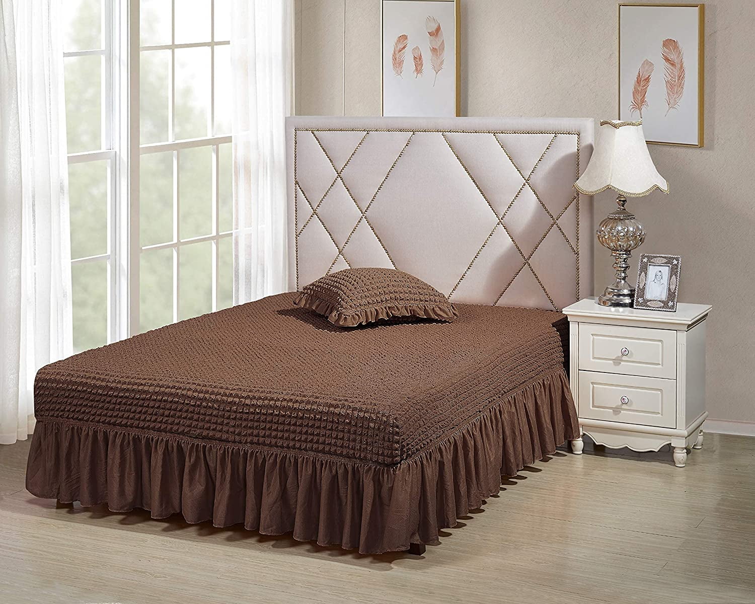 Wyndon Classic Ruffled Stretchable Bed Skirt Luxury Bedding Box