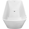 thumbnail image 6 of 49" Freestanding Soaking Tub,Deep Square Acrylic Bathtub with Built in Seat,Shoulder Level Soaking,Quick Drain and Overflow,Glossy,Spa Like Relaxation for Small Bathrooms,White, 6 of 7