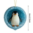 thumbnail image 3 of LanSuare Animal Ornaments for Christmas Tree, 3.1" 2D Round-shape Acrylic Forest Animal Christmas Ornaments, Christmas Hanging Ornament, Gift for Animal Lovers, 3 of 9