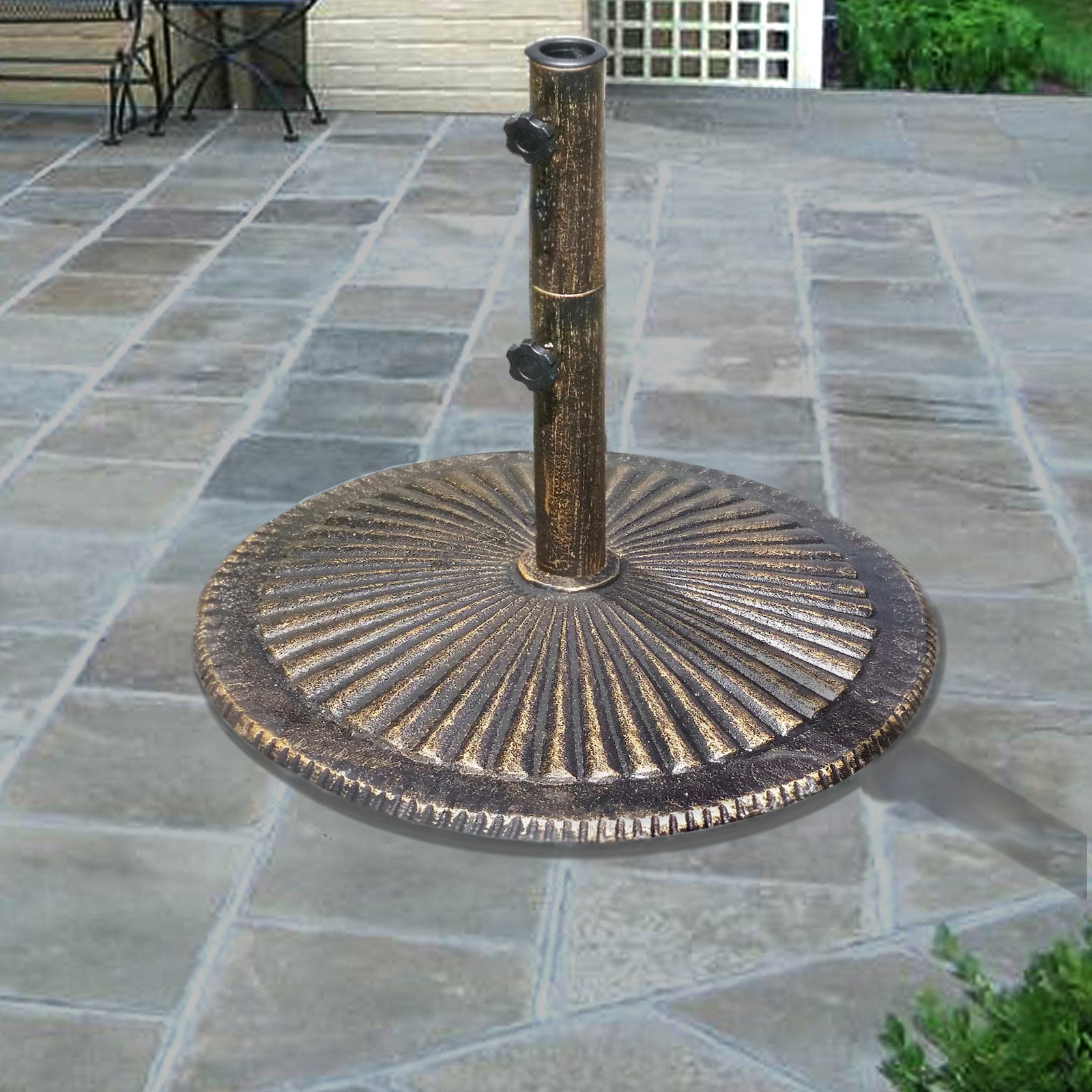 Island Umbrella 50lb Classic Cast Iron Umbrella Base in Bronze