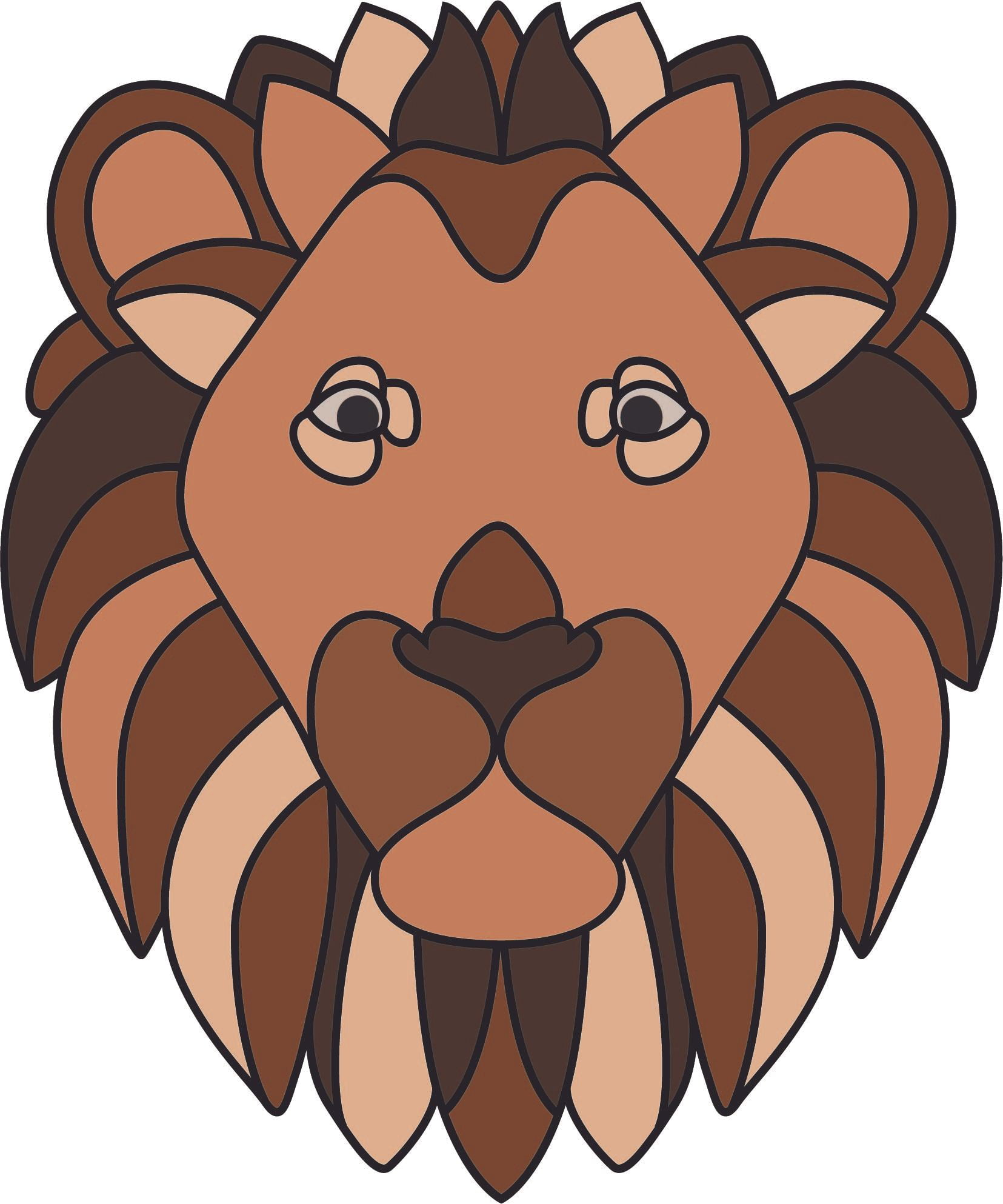 Home Living Room Bedroom Stained Glass Lion Design Vinyl Static Cling Wall Window Decoration