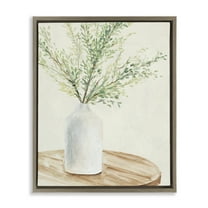 Stupell Industries Tranquil Botanical Still Life Botanical & Floral Painting Brown Floater Framed Canvas Art Print Wall Art, 25 x 31