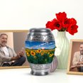 thumbnail image 6 of JAGASY Sunflower Burial Urn for Mother, Blue Tiny Keepsake Urns for Human Ashes for Women, Sunset Mountain Sunflower Decorative Urns for Mom & Dad, Cremation Urn for ashes, (3 Inch), 6 of 7