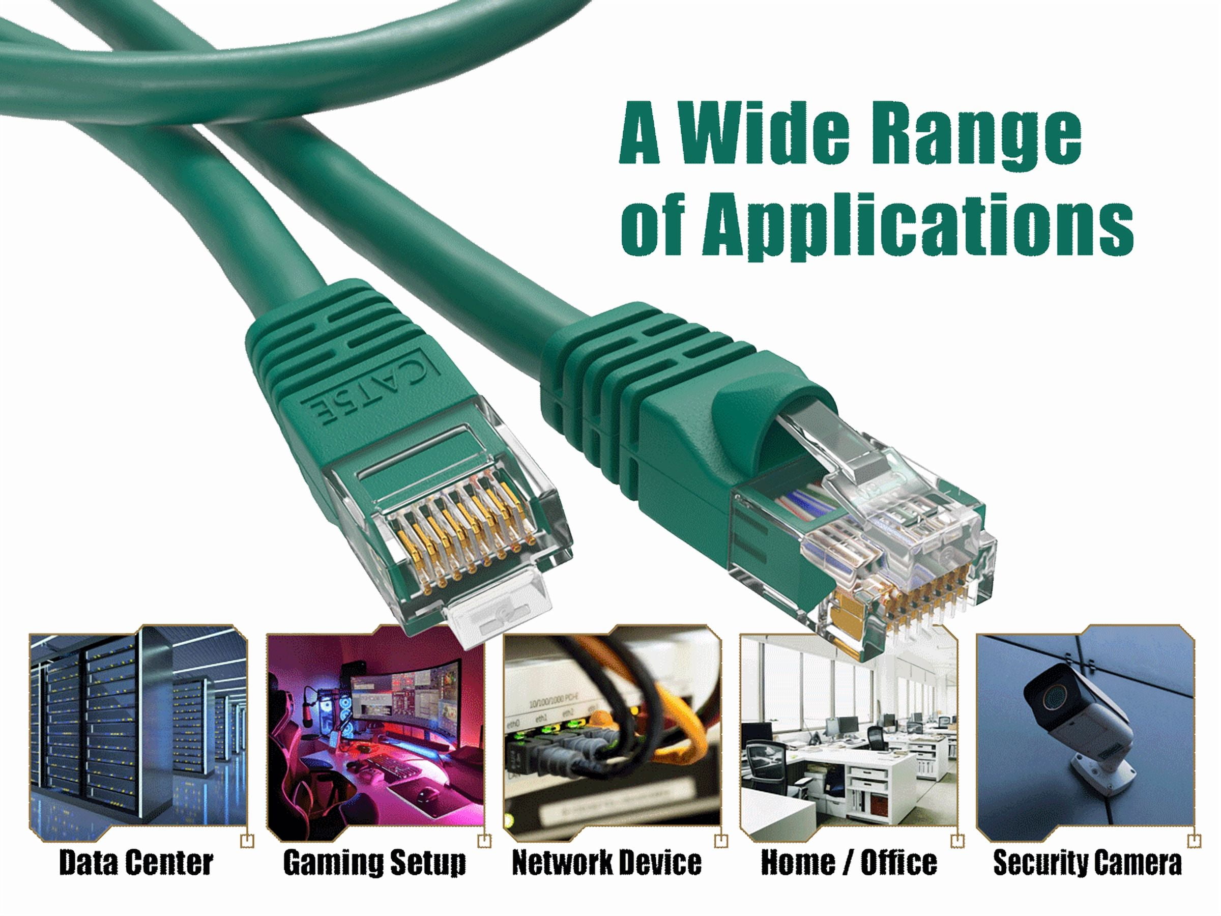Cable Leader 100ft Cat5e UTP Ethernet Network Patch Cable Snagless 24AWG Bare Copper, Green