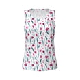 thumbnail image 4 of Xecao Tulips Flowers print women's scoop neck, loose-fit workout tank tops for the gym., 4 of 9