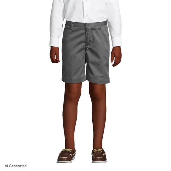 Lands' End Boys Plain Front Blend Chino Shorts