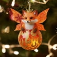 thumbnail image 6 of Christmas Animals Round Balls and 2D Christmas Tree Decorations, a Set of Festive Ornament Balls Featuring Adorable Woodland Creature Illustrations, 6 of 7