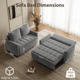 thumbnail image 3 of Rophefx 3-in-1 Pull Out Sofa Bed, Futon Sofa, Convertible Chenille Sleeper Chair Bed for Living Room, Light Grey, 3 of 8
