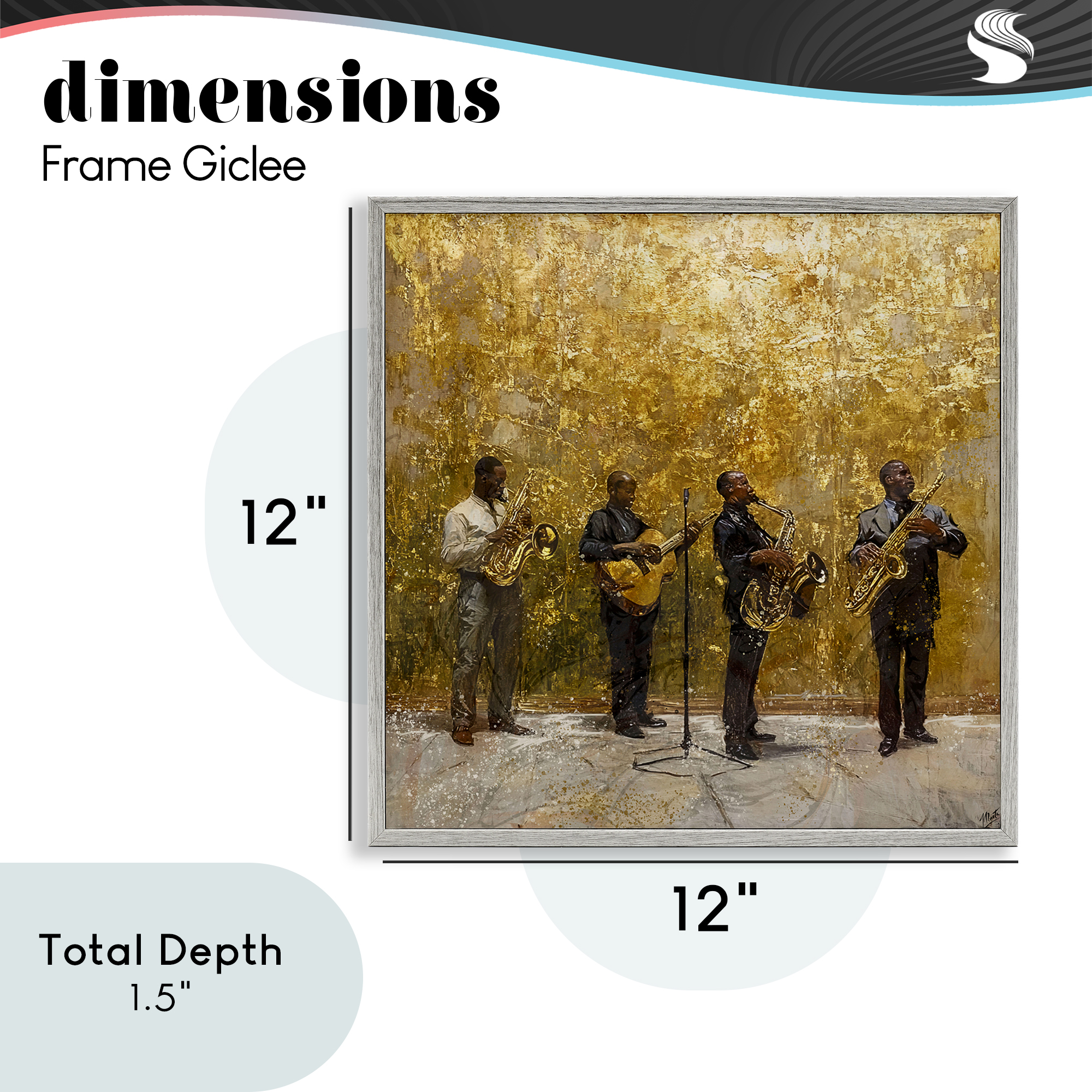 Golden Era Jazz Musicians Gray Framed Giclee Art, design by Marta Wiley