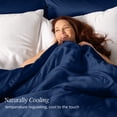 thumbnail image 4 of Bare Home Bamboo 3-Piece Duvet Cover Set - Made from Rayon Fibers - Soft, Cooling & Breathable - Queen,Dark Blue, 4 of 11