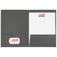 thumbnail image 3 of JAM Paper Two Pocket Textured Linen Business Folders, Gray, Bulk 100/Box, 3 of 5