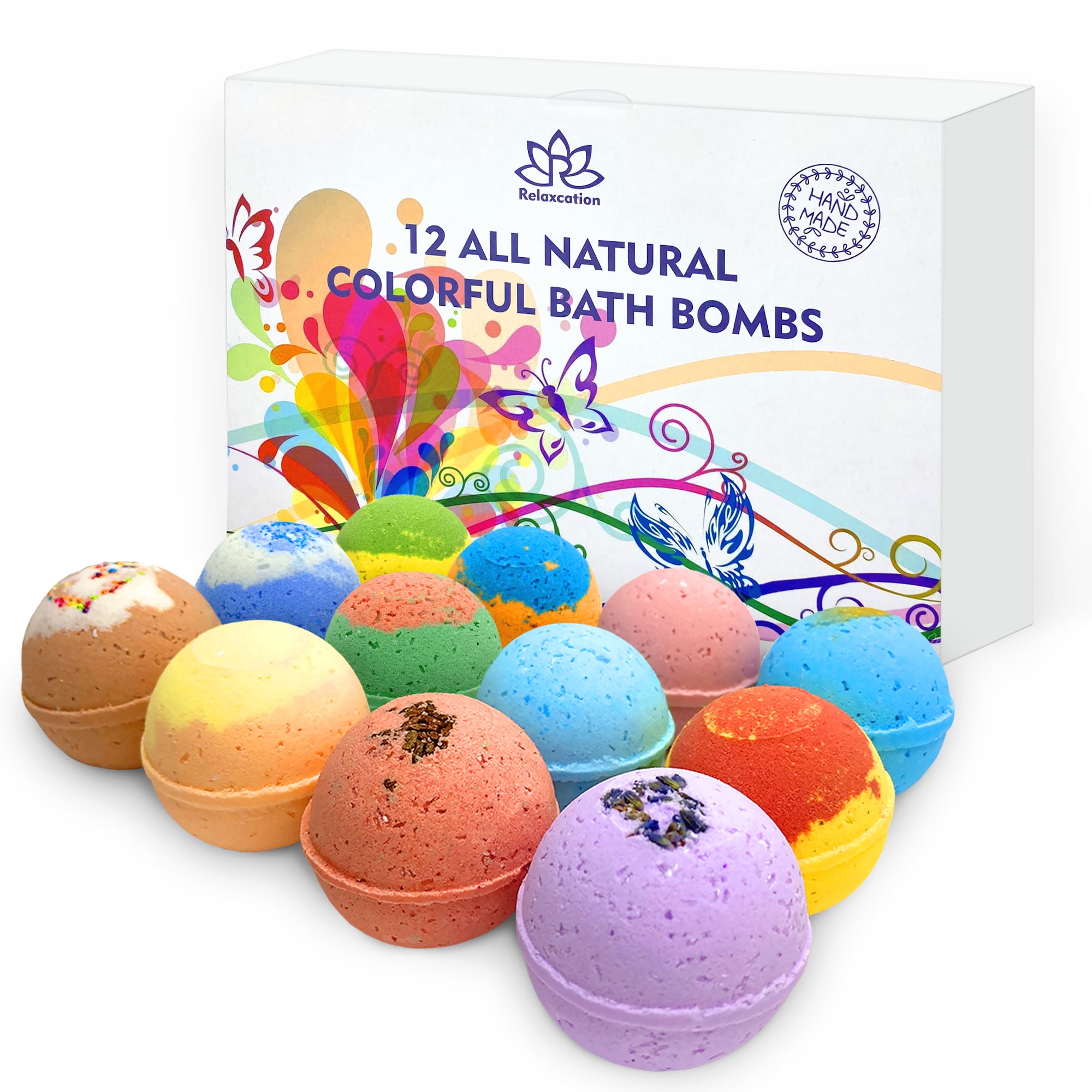 12 Bath Bombs For Kids All Natural Colorful Bath Bomb Kit - Safe for Sensitive Skin - Relaxing Bath Bombs For Girls and Boys - Best Gift Set For Kids - Made in USA