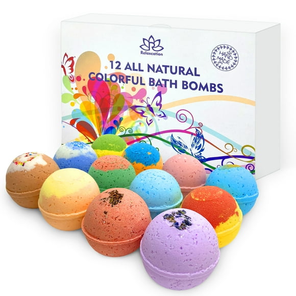 12 Bombes de Bain pour les Enfants Tout Naturel Coloré Bain Bombe Kit - Sûr pour les Peaux Sensibles - Bombes de Bain Relaxantes pour les Filles et les Garçons - Meilleur Ensemble Cadeau pour les Enfants - Fabriqué aux États-Unis