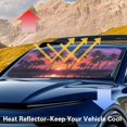 thumbnail image 6 of HUIACONG Sunset Palm Tree Silhouette Print Foldable Sunshade Heat and UV Protection Keeps Your Car Cooler Car SUV Windshield Sun Shade for Trucks Universal Cars Sedan, 6 of 7