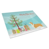 Pembroke Corgi Christmas Tree Glass Cutting Board Large