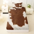 thumbnail image 3 of Erosebridal Farmhouse Cow Print Twin Sheet Sets 3pcs For Boys Girls,Brown White Animal Print Bedding For Teens Adults, 3 of 5