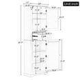 thumbnail image 3 of Tcbosik Modern Bathroom Cabinet, 67" Storage Cabinet with Adjustable Shelf, Tall Cabinet with Drawer and 2 Doors for Home Office, Living Room, White, 3 of 9
