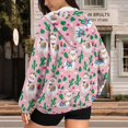 thumbnail image 3 of Uorisanigo Sheep Cactus Zip Up Hoodies for Women Drop Shoulder Loose Oversized Sweatshirt for Women Size M Lightweight Casual Winter Fall Clothes, 3 of 7