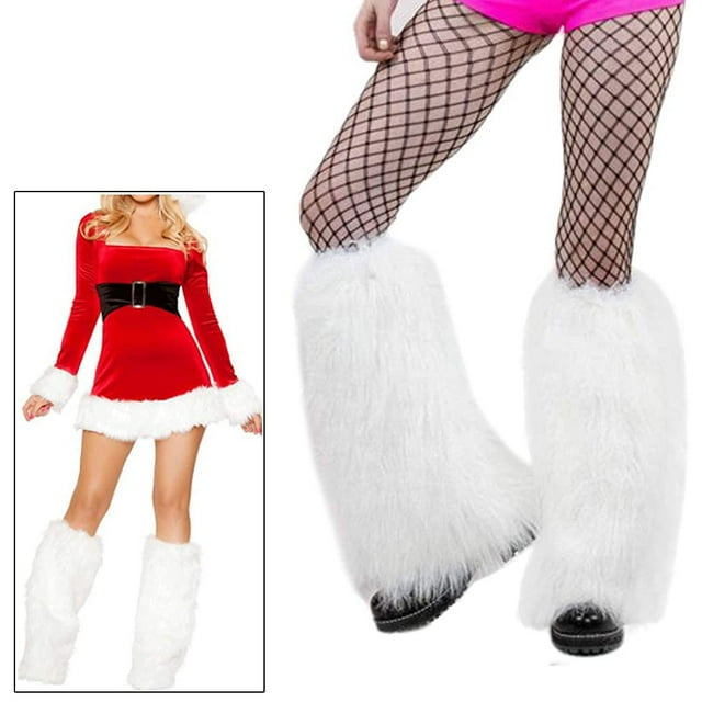 Sunjoy Tech Womens Fur Leg Warmers Sexy Furry Fuzzy Leg Warmers Soft Boot Cuffs Cover
