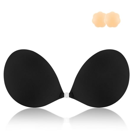 Niidor Adhesive Bra Backless Strapless Sticky Bra Invisible Push up Lifting boobs Bras for Backless Dress with Nipple Covers