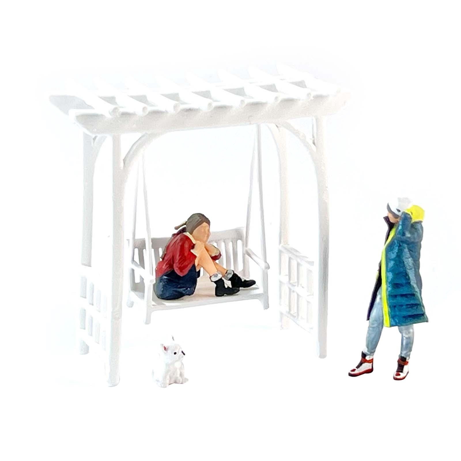 LeeQinersw 1/64 Scale Figure Resin Realistic Painted Figure DIY Scene Fairy Gardens Diorama