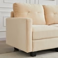thumbnail image 2 of Lecut Loveseat Mid Century Velvet Modular Loveseat 2 Seater Sofa Couch with Storage Small Couch for Small Spaces Beige, 2 of 8
