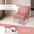 thumbnail image 5 of Giantex Accent Chair, Comfy Velvet Swoop Chair w/Wood Legs & Padded Seat, Leisure Decor Sofa Chair for Bedroom, Living Room, Office(1), 5 of 6