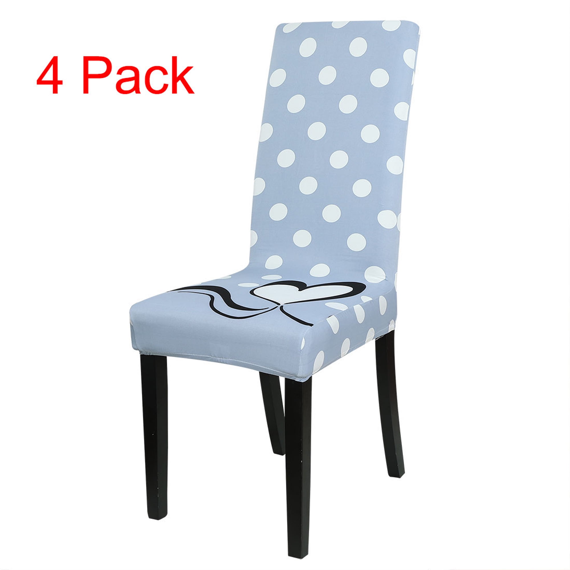 Piccocasa 4 Piece Spandex Dining Room Chair Covers, Elasticity,Dusty
