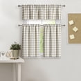 thumbnail image 6 of Linen Buffalo Check Tier Curtains for Kitchen, Patriotic Buffalo Plaid Gingham Rod Pocket Cafe Bathroom Curtain, Short Kitchen Window Curtain Sets, 28" W x 36" L, Linen/White, Set of 2, 6 of 6