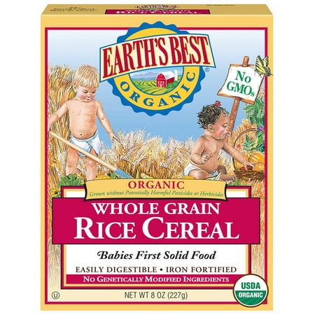 Earth's Best Organic Infant Cereal, Whole Grain Rice, 8 oz. Box (Pack of 12) Rice (Earth's Best Baby Cereal Arsenic)