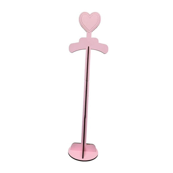 simhoa Heart Topped Dress Hanger Clothing Rack Wood Shop Baby Clothes Display Stand Pink