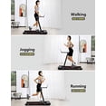 thumbnail image 2 of 2 in 1 Treadmill, Folding 265 lb Capacity Desk Treadmill with Remote Control and Button Low Noise 2.25HP Jogging Machine for Home Office-Black, 2 of 8