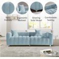 thumbnail image 7 of SZLIZCCC 87.4'' 3 Seater Velvet Sofa Loveseat , Piano key sofa Modern Bubble Upholstered Couch with 2 Pillows and Metal Feet for Living Room Blue, 7 of 7