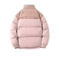 thumbnail image 3 of Htigea Men's Puffer Jacket Winter Warm Thick Padded Coat Trendy Patchwork Long Sleeve Coats Lightweight Outdoor Hiking Ski Jackets with Pockets Pink M, 3 of 7