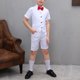 thumbnail image 4 of Odeerbi Chicos 4 Pcs Caballero Traje Formal Manga Corta Vestido Camisa + Traje Pantalones Cortos + Chaleco + Corbata Escenario Rendimiento Trajes Conjunto, 4 of 4