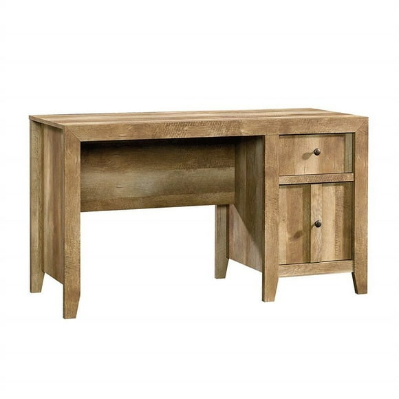 Bowery Hill Rustic Home Office Computer Desk in Craftsman Oak with Letter-Size File Drawer