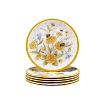Certified International  Bee Sweet 9" Melamine Salad/Dessert Plates, Set of 6 - 9" Dia