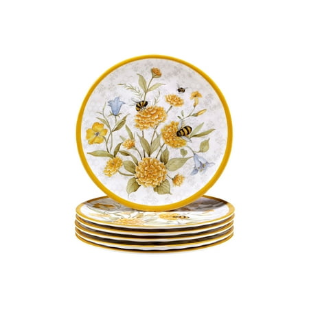 UPC 730384480760 product image for Certified International Bee Sweet 9  Melamine Salad/Dessert Plates  Set of 6 - 9 | upcitemdb.com