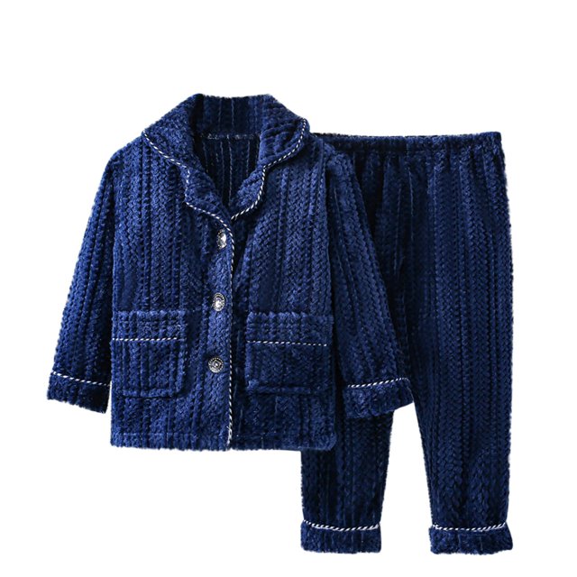 cfhntfmh Toddler Baby Fleece Set Winter Button Pullover Tops Pants Two Piece Fuzzy Set Boys Girls Clothes