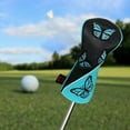 thumbnail image 6 of Golf Wood Headcovers PU Leather Protector Scratch Butterfly Pattern Club Head Cover for Golfer Outdoor Sports Travel Transport Black Driver, 6 of 8