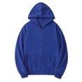 thumbnail image 2 of Sudadera con capucha para hombre, con cremallera completa, manga larga, ligera, sólida, deportiva, con capucha Azul real L Unique Bargains Sudadera, 2 of 6