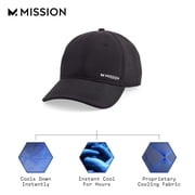 Mission Vented Cooling Performance Hat for Men & Women - Unisex Baseball Cap, Cools When Wet, Black