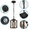 thumbnail image 3 of EDISHINE Pendant Lighting for Kitchen Island, Adjustable Height, Rustic Hanging Light Fixtures for Hallway, Metal Hanging Dining Room Lamp, Brown, 3 of 9