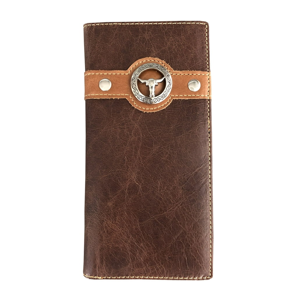 Janhooya Mens Cowboy Wallet Genuine Leather Long Bifold Western